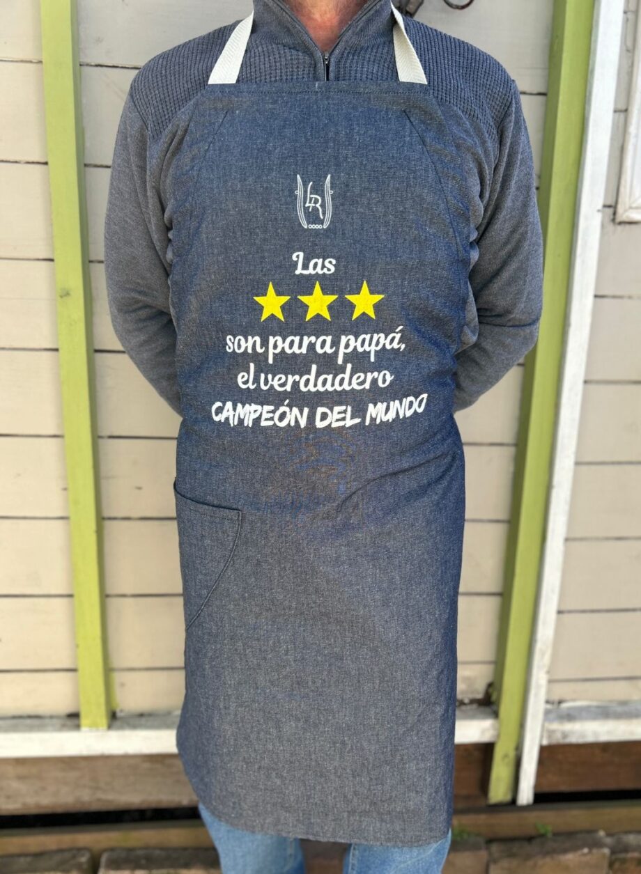 Delantal "parrillero" Jean  Las 3 estrellas son para Papá "