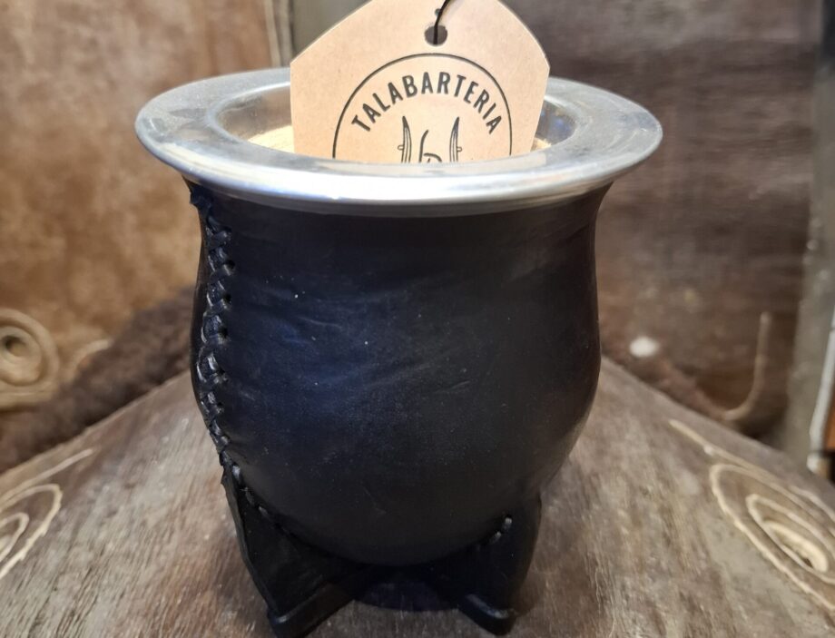 Mate especial Camionero cuero vacuno con virola aluminio