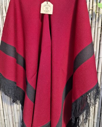 Poncho Salteño pesado hecho en telar oveja Natural hilado extra fino