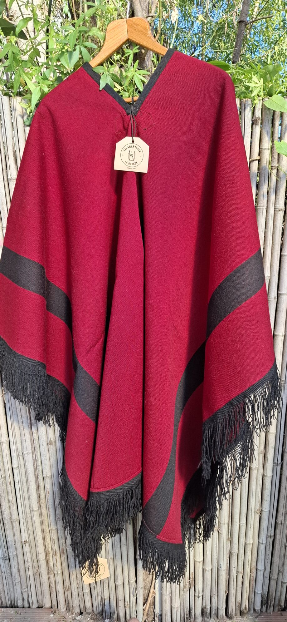 Poncho Salteño pesado hecho en telar oveja Natural hilado extra fino