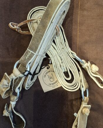 Riendas para cabezada en cuero crudo con argolla de zinc